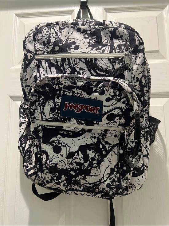 Jansport Handbags - Jansport Unisex Big Student Black and White Paint-Splatter Backpack